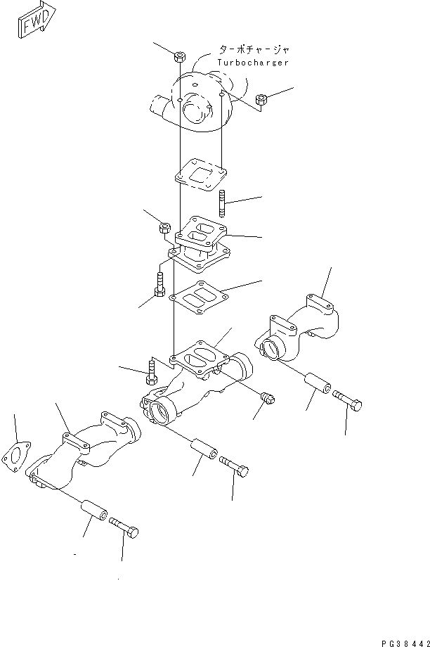 MANIFOLD,EXHAUST, CENTER 6151-11-5210 KOMATSU