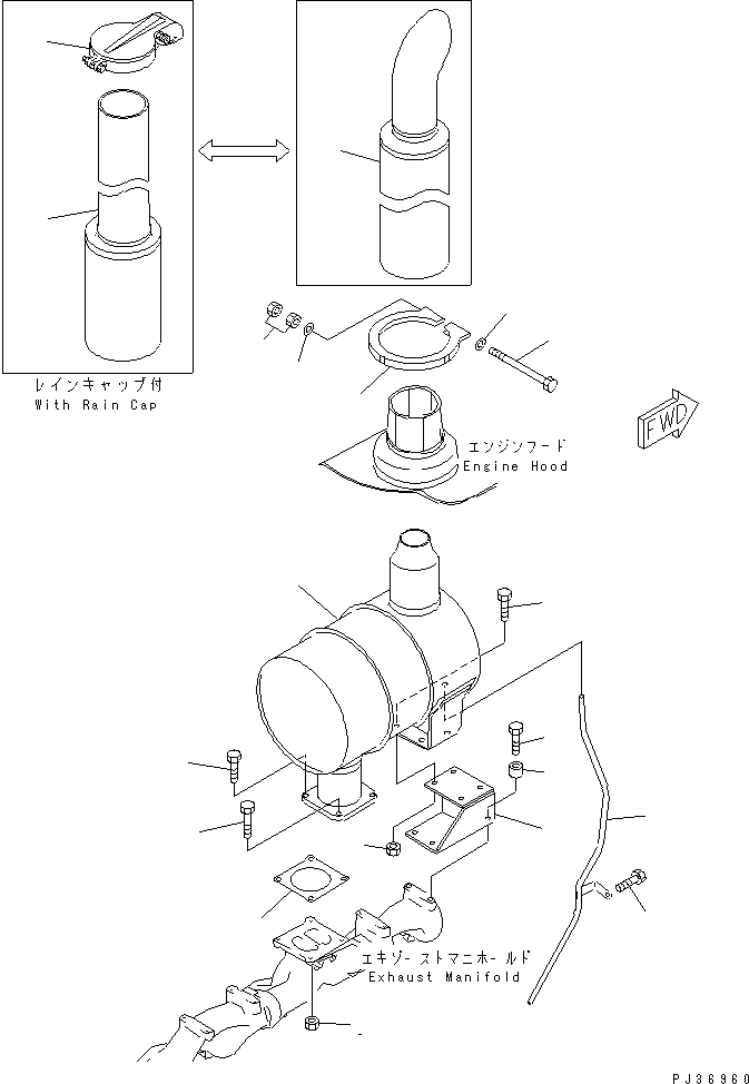 PIPE,EXHAUST (WITH RAIN CAP) 6150-11-5680 KOMATSU