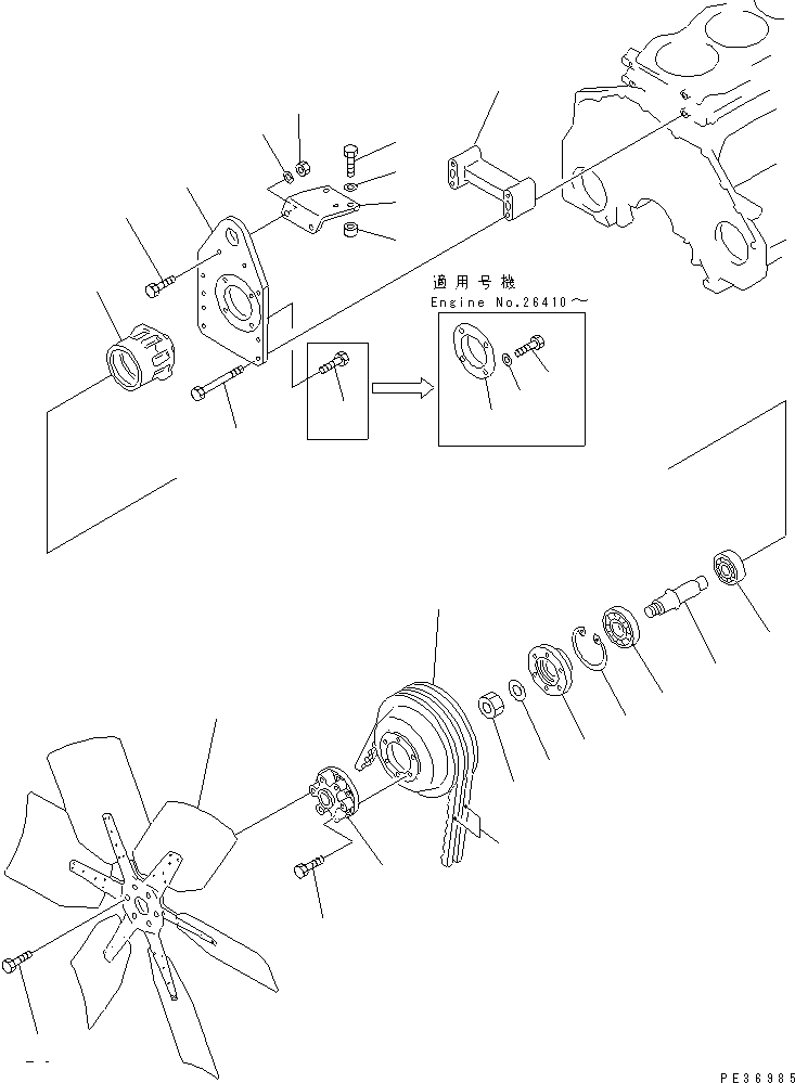 Комплект клиновых ремней 04121-22268 KOMATSU