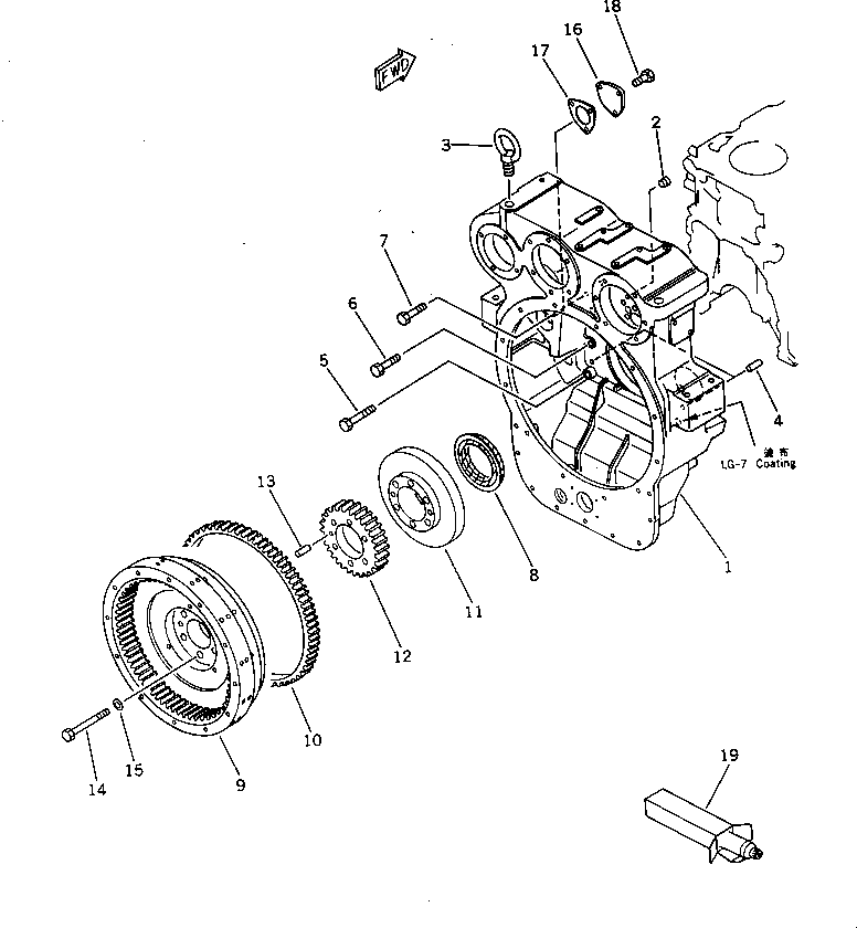 FLYWHEEL ASS'Y,(FOR D60S) \0\6151-31-1230 KOMATSU