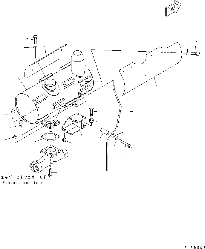 Глушитель 6150-11-5541 KOMATSU