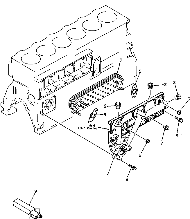 Масляный радиатор в сборе \0\6207-61-5100 KOMATSU