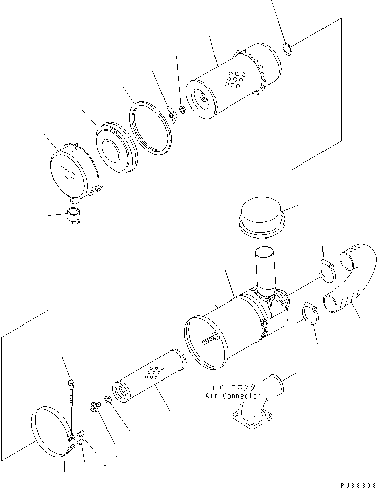 AIR CLEANER ASS'Y,(WITH TENSION PULLEY TYPE) 6134-82-7800 KOMATSU