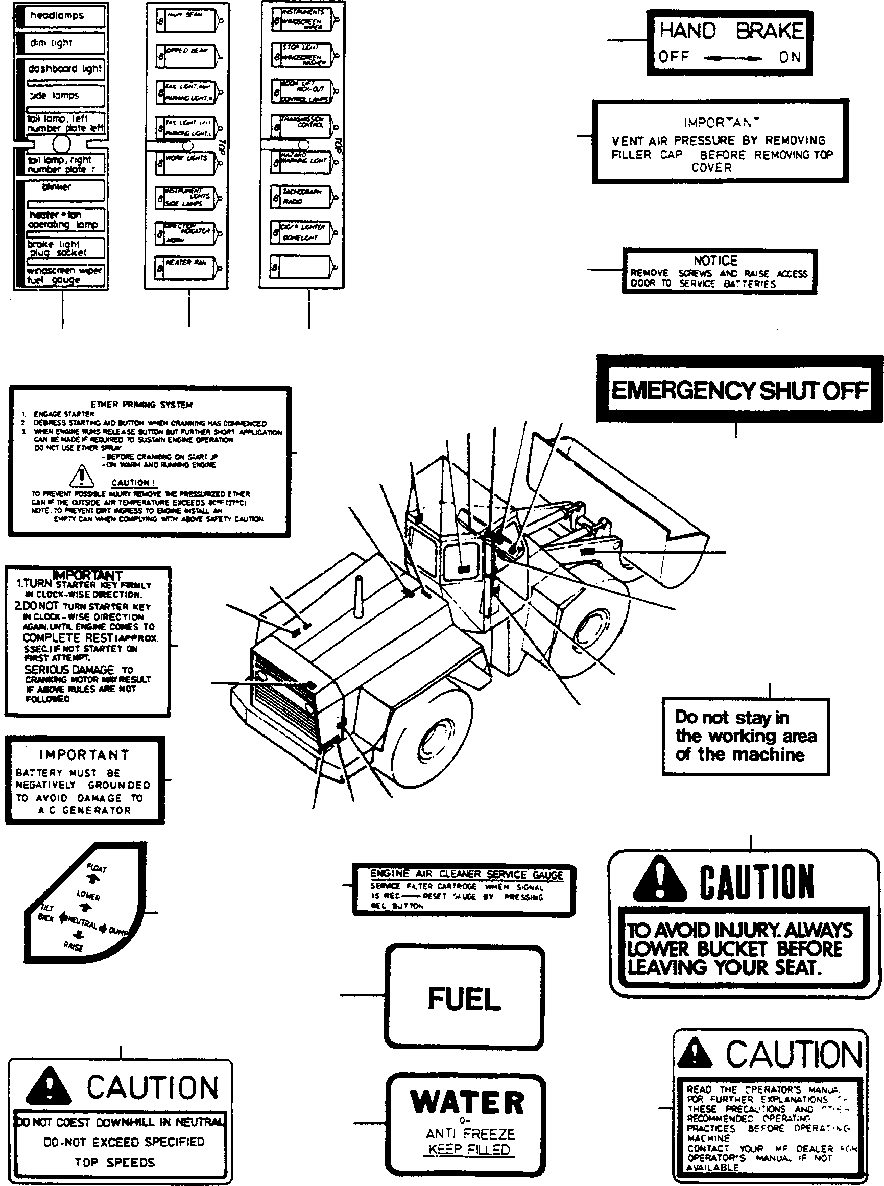 NOTE PLATE 3097263M1 KOMATSU