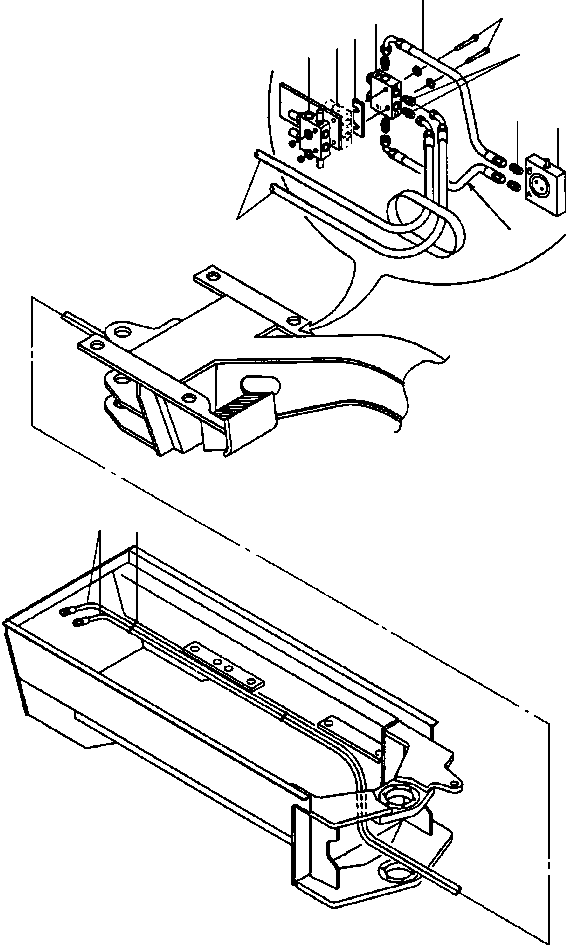 HOSES TO REAR WITH CHECK VALVE 1258 735 H91 KOMATSU