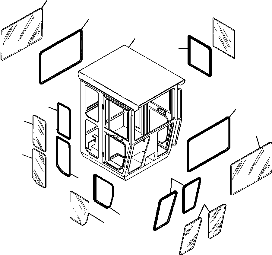 GLASS, DOOR - TOP 1244 508 H2 KOMATSU