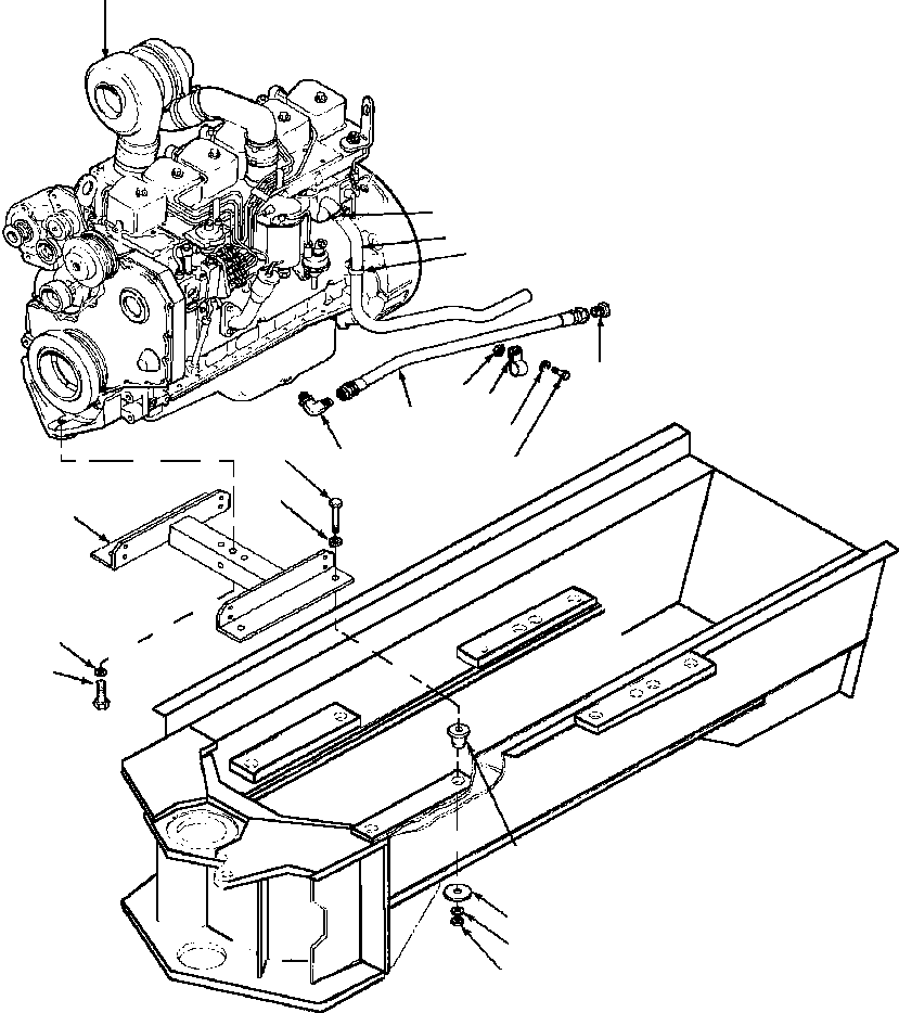 SUPPORT WELDMENT, ENGINE 1437 600 H91 KOMATSU