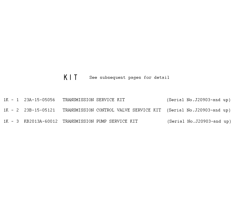 SEAL KIT,TRANSMISSION PUMP KB2013A-60012 KOMATSU
