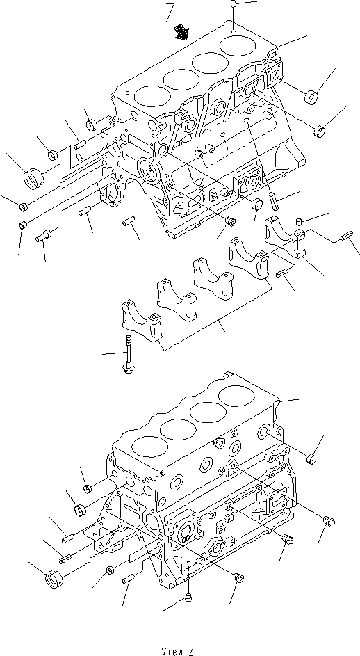 Блок цилиндров в сборе 6205-21-1504 KOMATSU