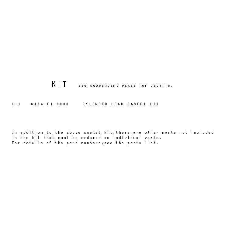 GASKET KIT,CYLINDER HEAD 6154-K1-9900 KOMATSU