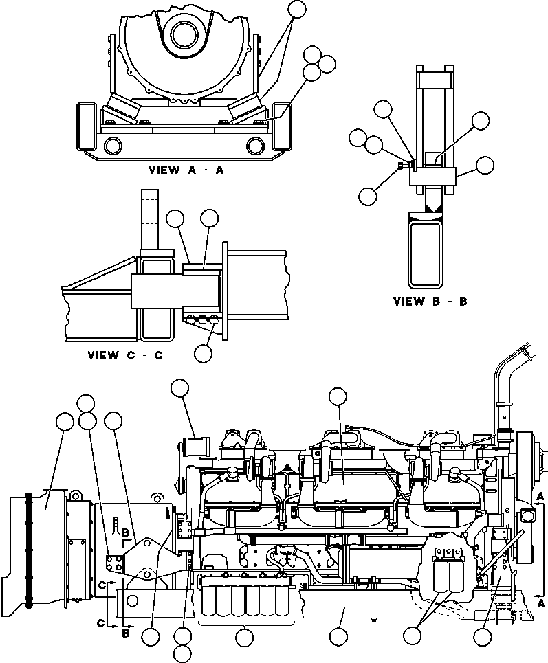 SUB-FRAME, ENGINE YA2890 KOMATSU
