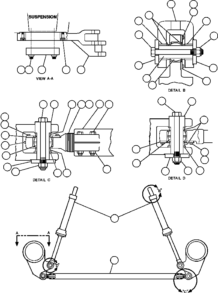 NOTE: (1) INCLUDED IN AK3802 TIE ROD AK3802 KOMATSU