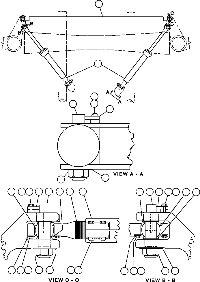 CYLINDER, STEERING (SEE INDEX) EK1028 KOMATSU