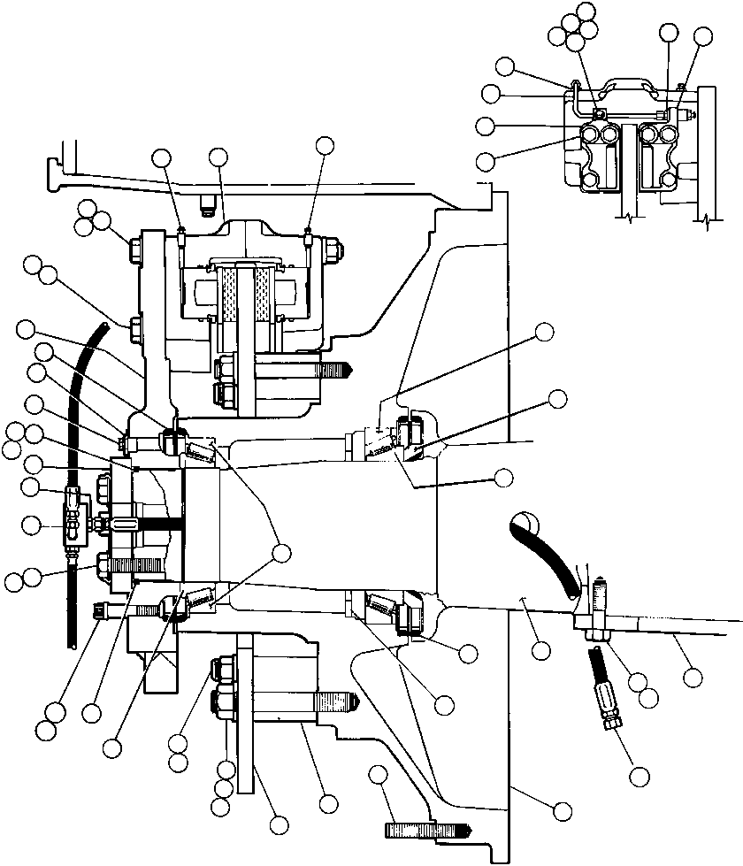 FRONT SPINDLE, HUB & BRAKE ASSM - R.H. TZ3633 KOMATSU