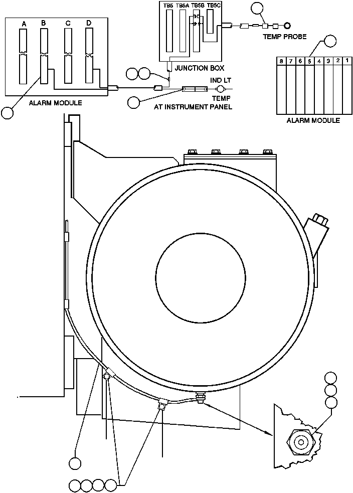 CABLE - HYD. TANK SENSORS EB6186 KOMATSU