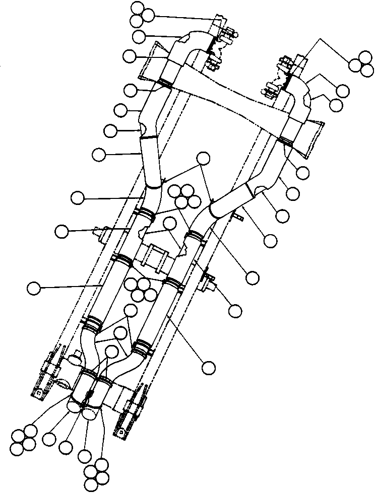 SUPPORT, EXHAUST TUBE TZ4044 KOMATSU