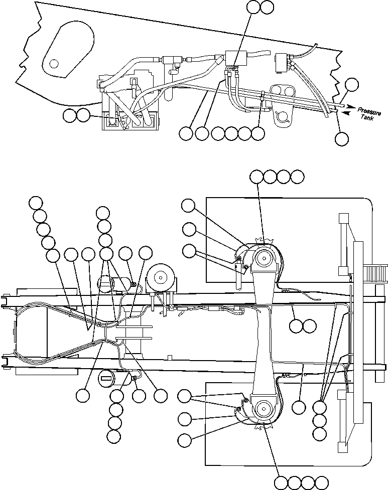 HOSE - TO BOTTOM HOIST CYLINDER HA6729 KOMATSU
