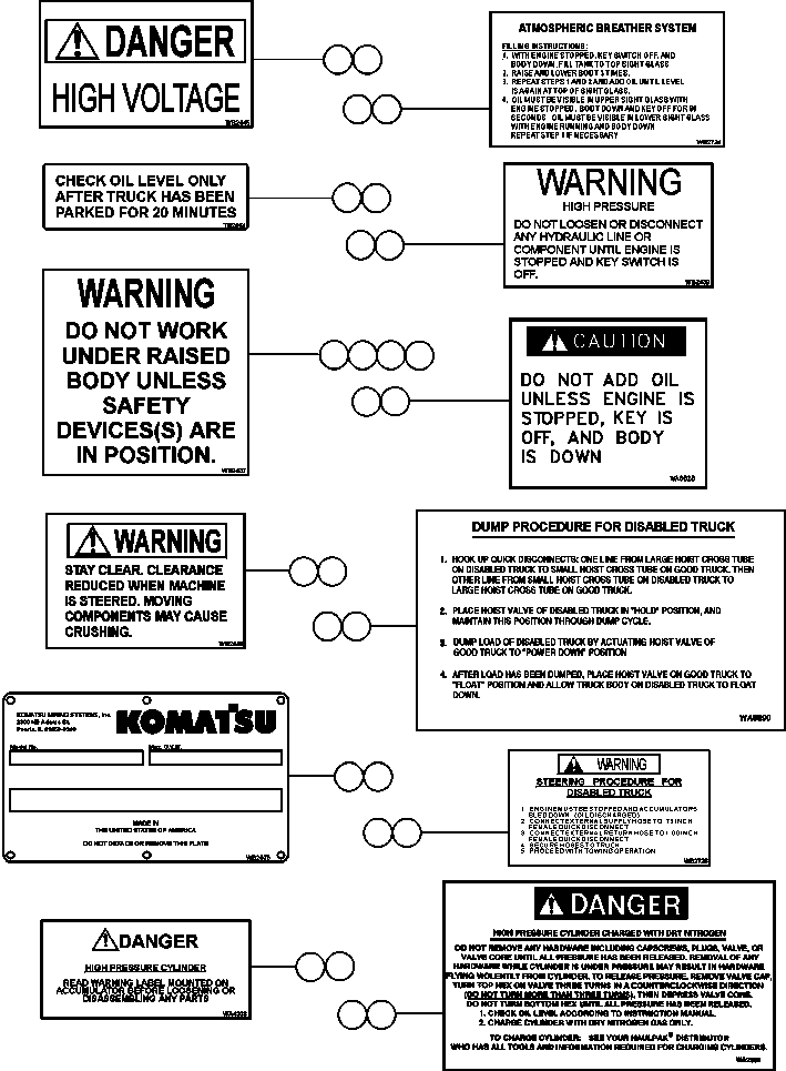 DECAL, STEERING PROCEDURE (L.H. SIDE OF FRAME BY WB2726 KOMATSU
