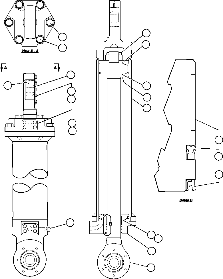 STEERING CYLINDER ASSEMBLY EH5940 KOMATSU
