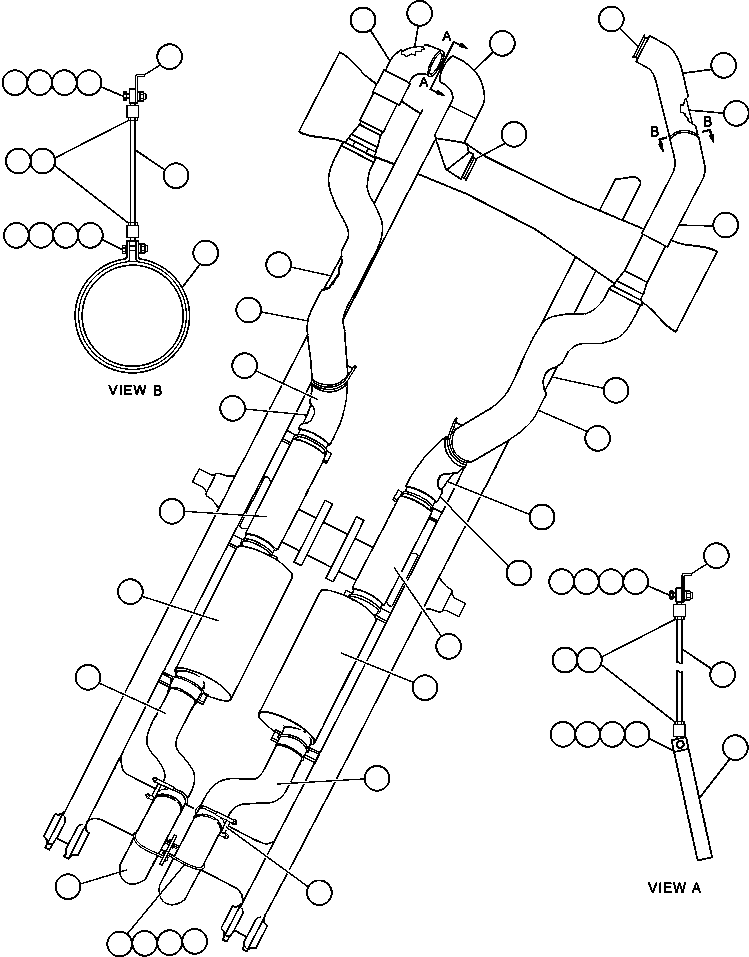 TUBE, CENTER EXHAUST - L.H. ED1049 KOMATSU