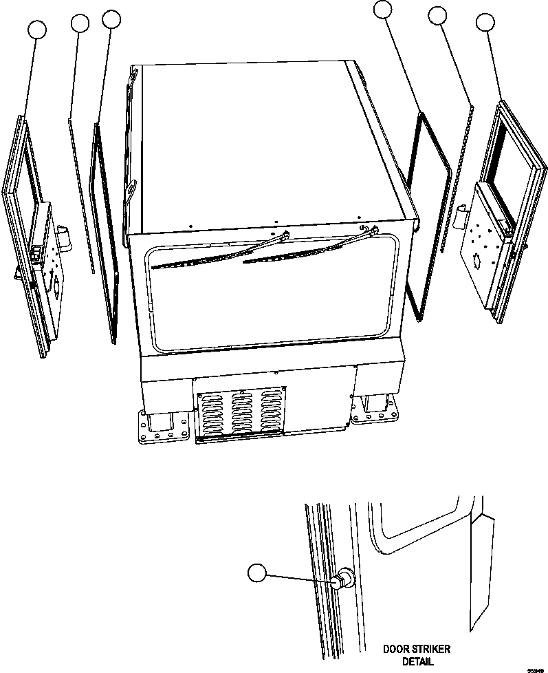 DOOR - RH (SEE INDEX) 58E-54-10090 KOMATSU