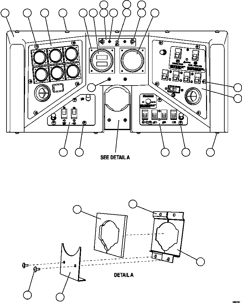 DASH MODULE, UPPER RH (FRENCH) (1) (SEE INDEX) EL9491 KOMATSU