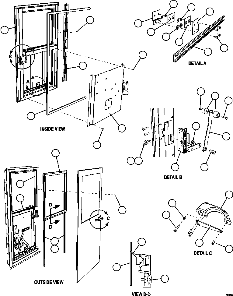 FRAME, DOOR - RH XB6192 KOMATSU