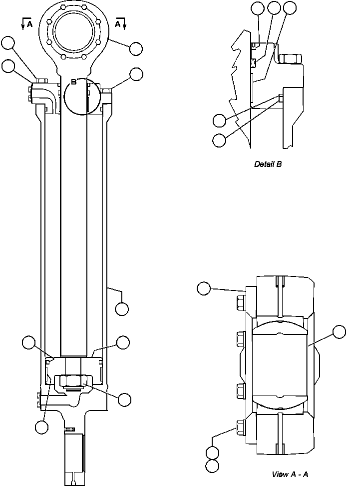 NOTE: (1) INCLUDED IN AK3853 STEERING CYL REBUILD KIT. AK3853 KOMATSU