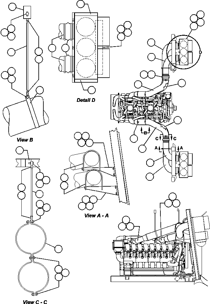 TUBE, LOWER REAR - R.H. EH6629 KOMATSU