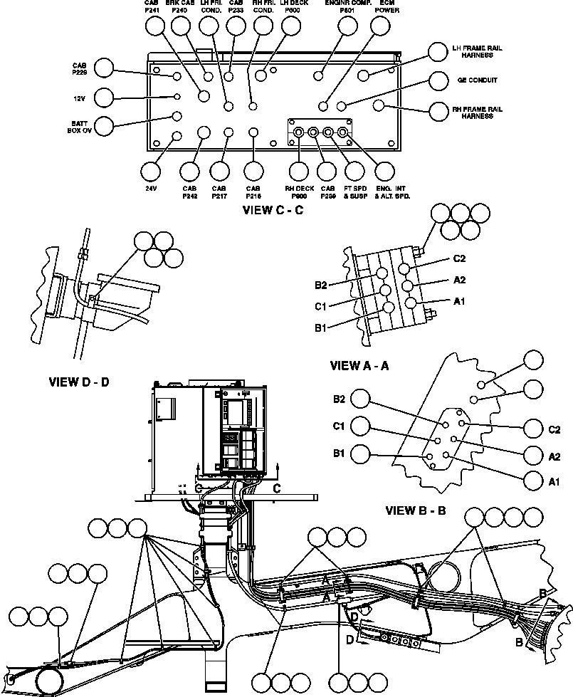 HARNESS, FRAME RAIL COMPONENTS EH2077 KOMATSU