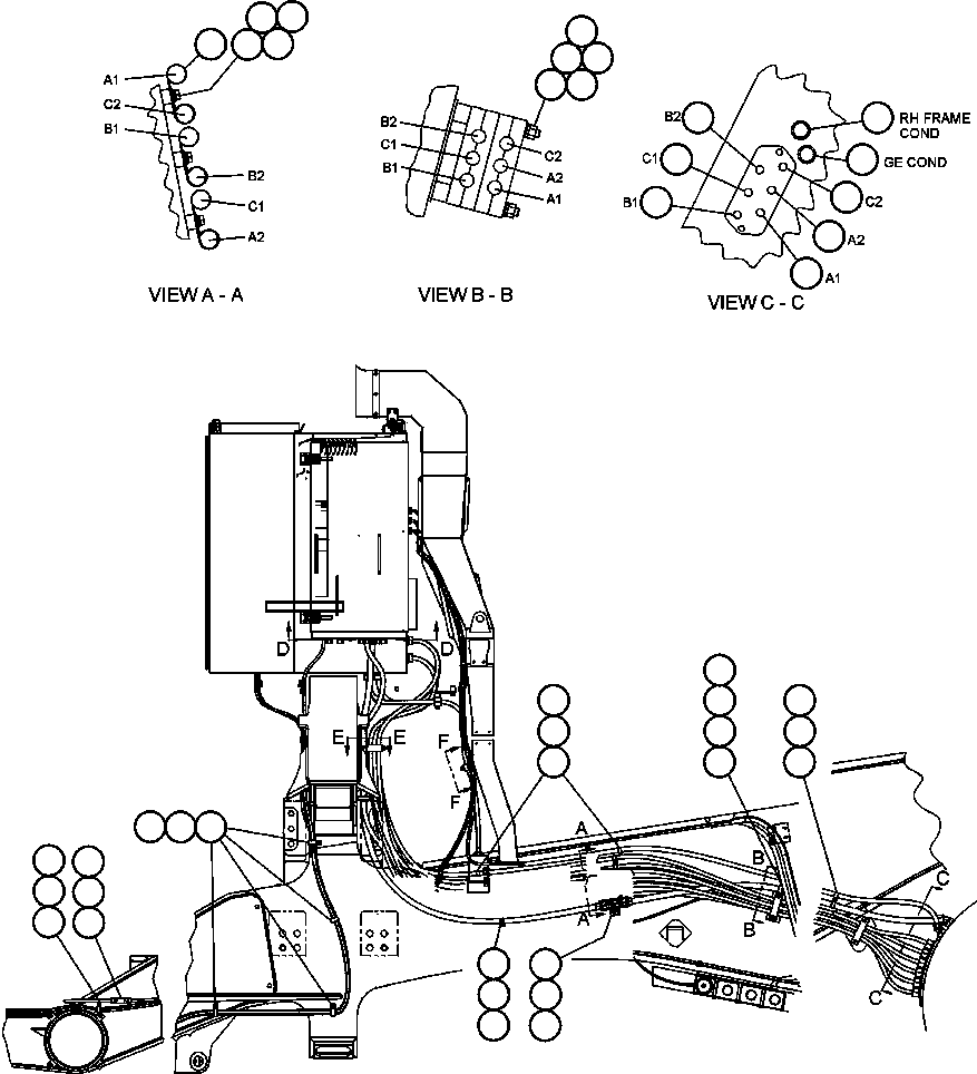 HARNESS, RIGHT FRAME RAIL EH9355 KOMATSU