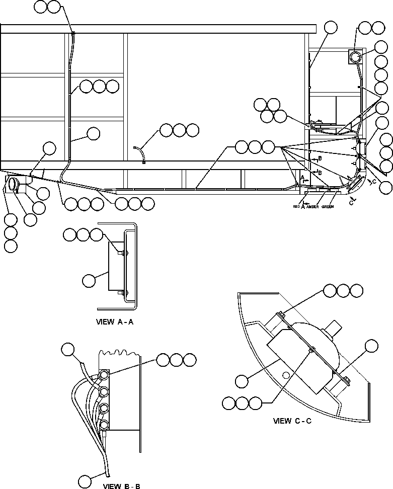 HARNESS, DECK LIGHTING - LEFT EF9207 KOMATSU
