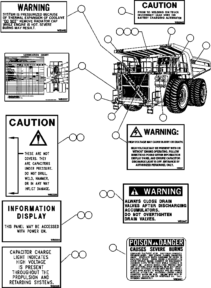 DECAL, "HAULPAK" - FRONT EDGE DECKS WB2422 KOMATSU