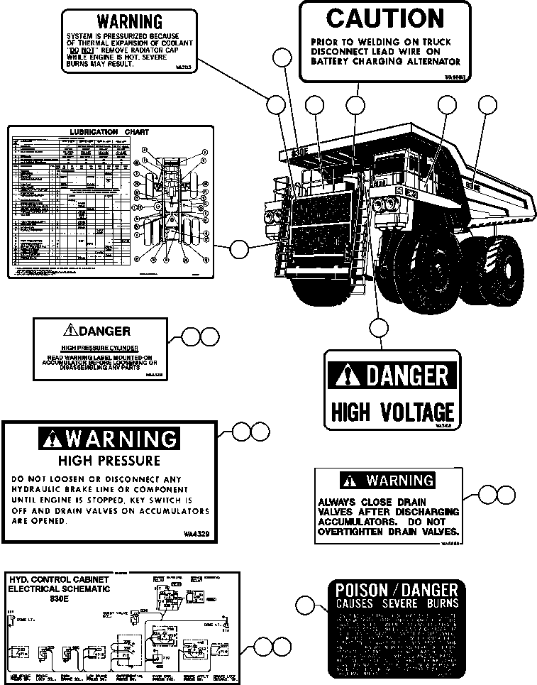 DECAL, ELECTRICAL SCHEMATIC WB2651 KOMATSU