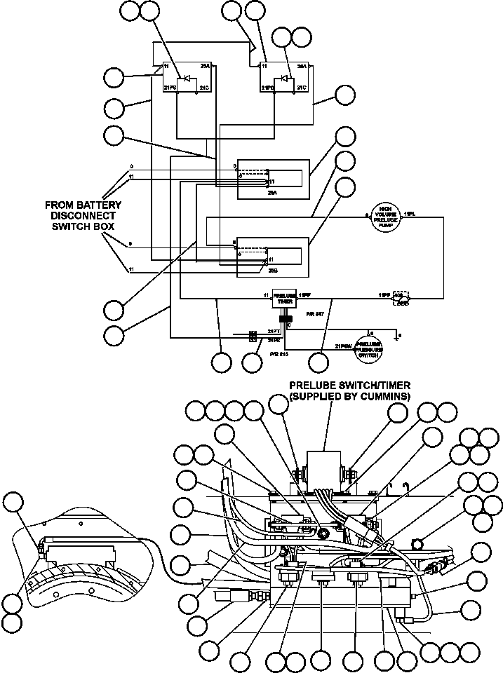 HARNESS, PRE-LUBE EJ4159 KOMATSU