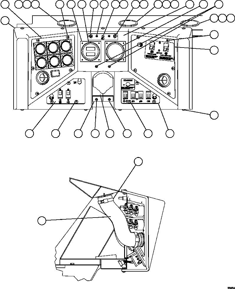 DASH MODULE, UPPER R.H. (SEE INDEX) (1) EL5967 KOMATSU