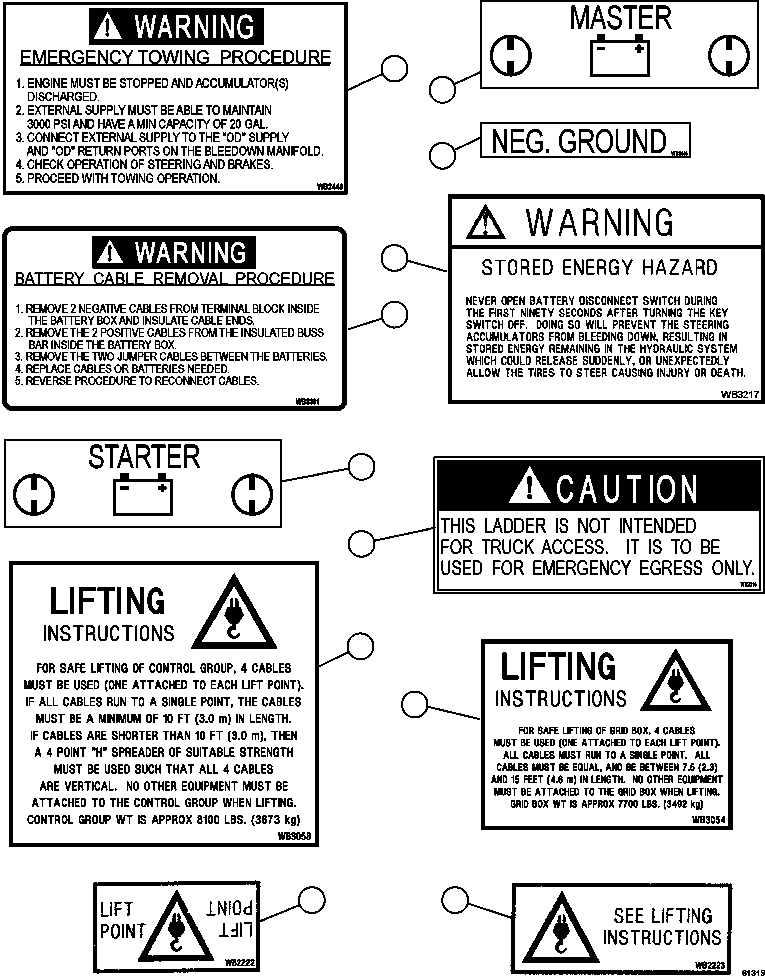 DECAL, GRADE SPEED CHART (INSIDE CAB) WB3058 KOMATSU