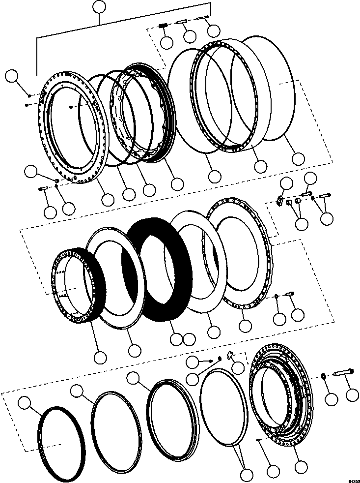 NOTE: (1) INCLUDED IN AK5686 REAR BRAKE REBUILD KIT. AK5686 KOMATSU