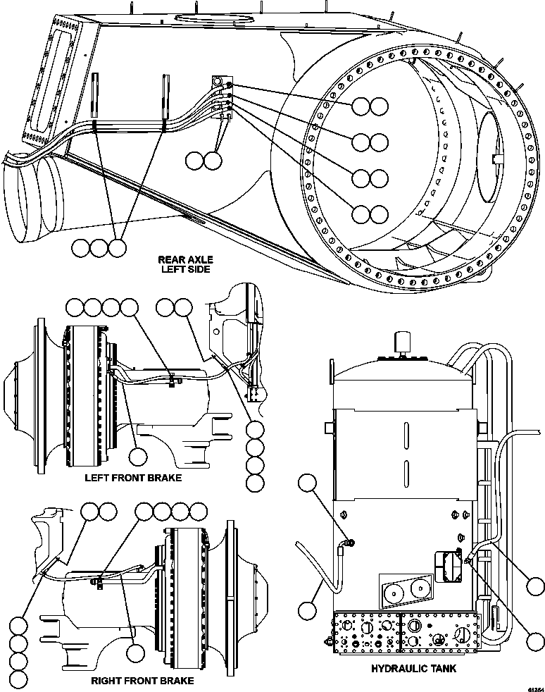 HOSE (REAR BRAKE VALVE RETURN) HA8088 KOMATSU