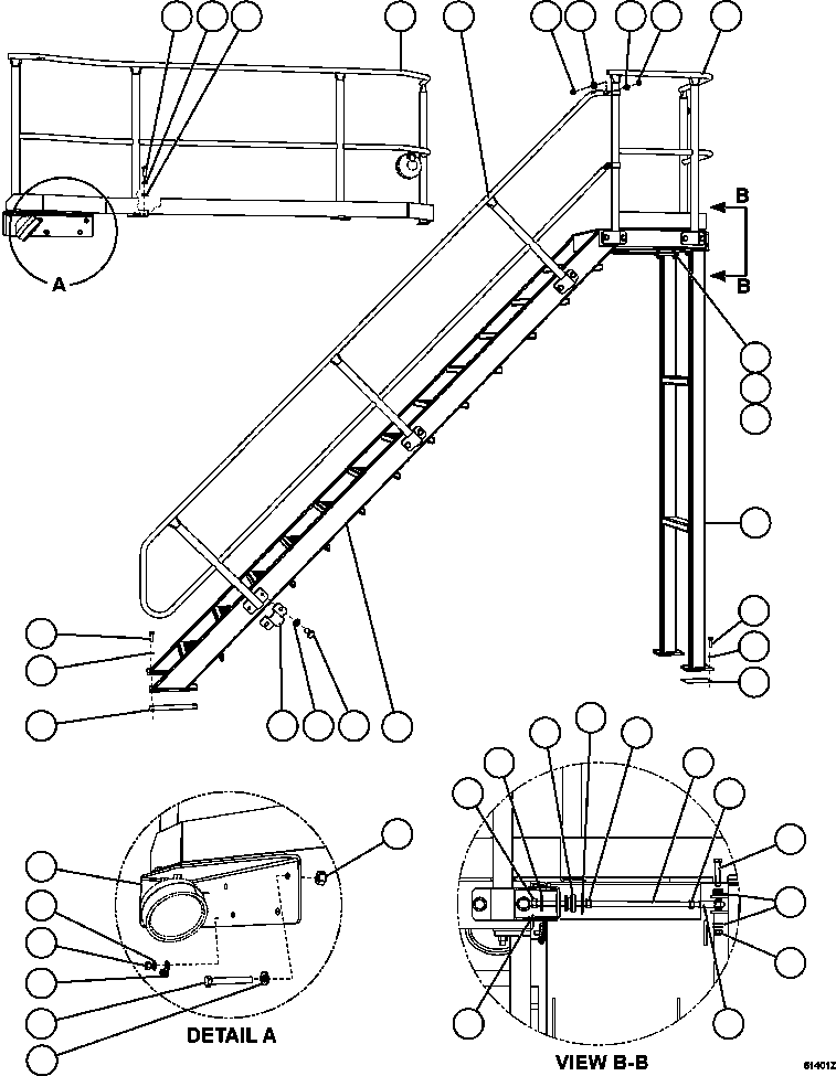 HANDRAIL, DIAGONAL LADDER PLATFORM EM3892 KOMATSU