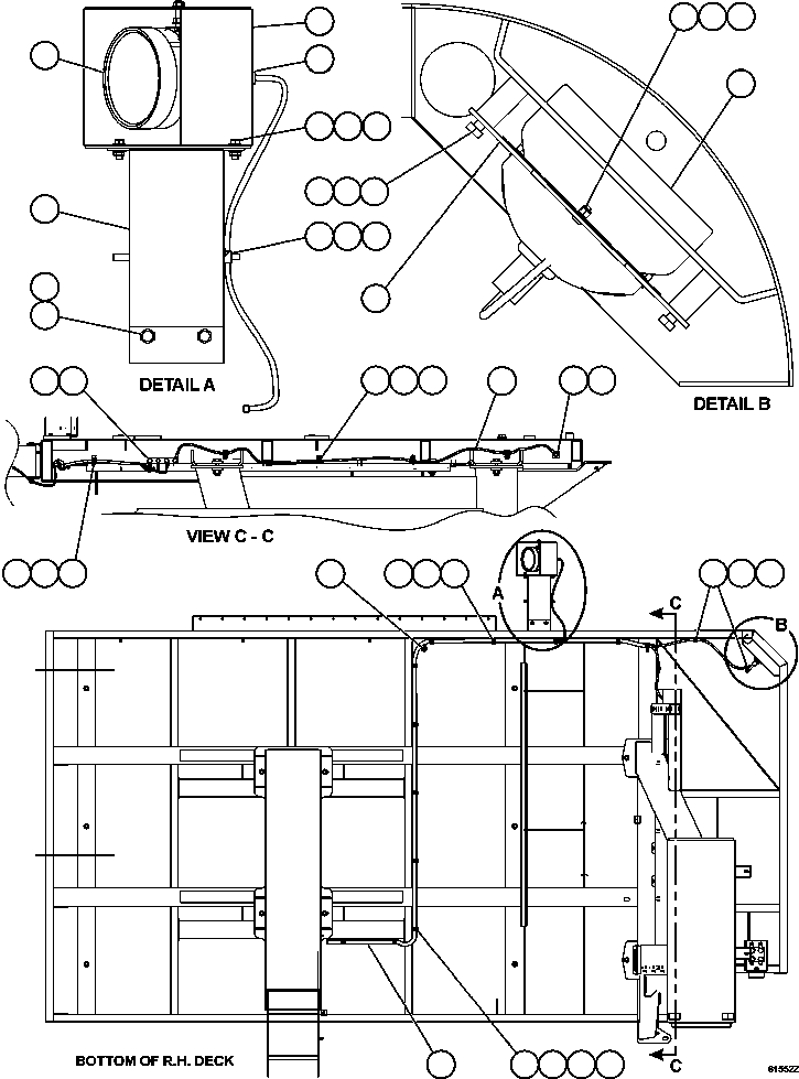 HARNESS, R.H. DECK LIGHTING EM5065 KOMATSU