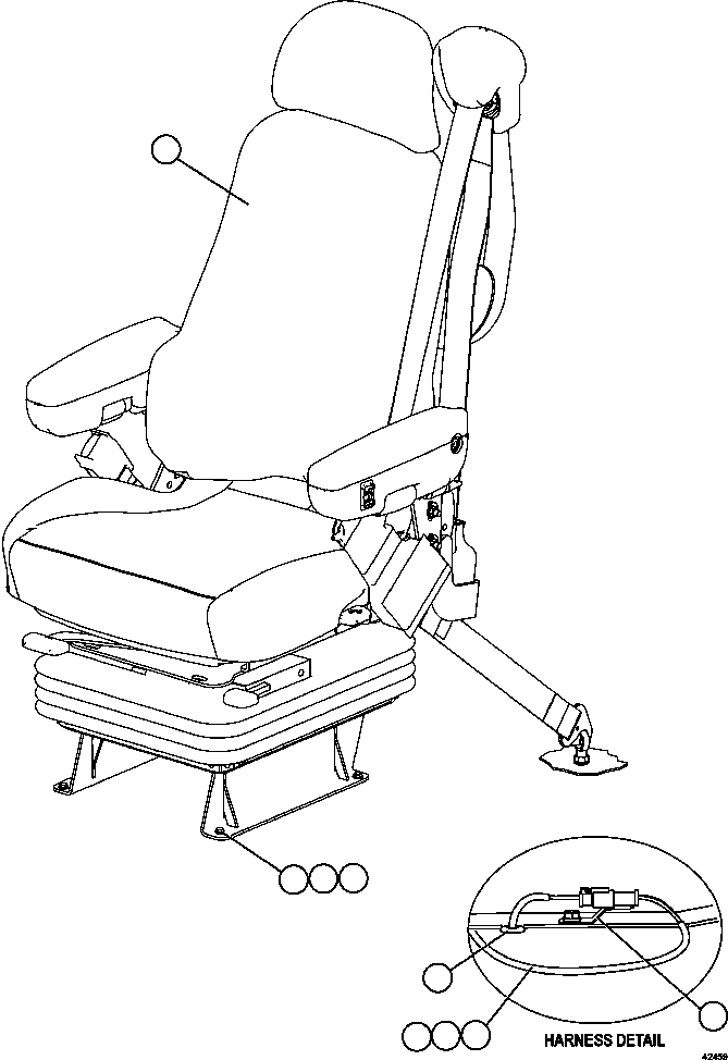 SEAT ASSEMBLY, OPERATOR (SEE INDEX) PC3230 KOMATSU
