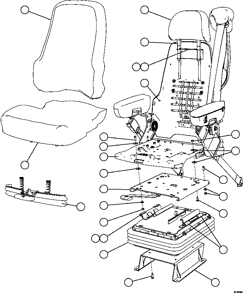 SEAT SUSPENSION ASSEMBLY (SEE INDEX) XA5816 KOMATSU