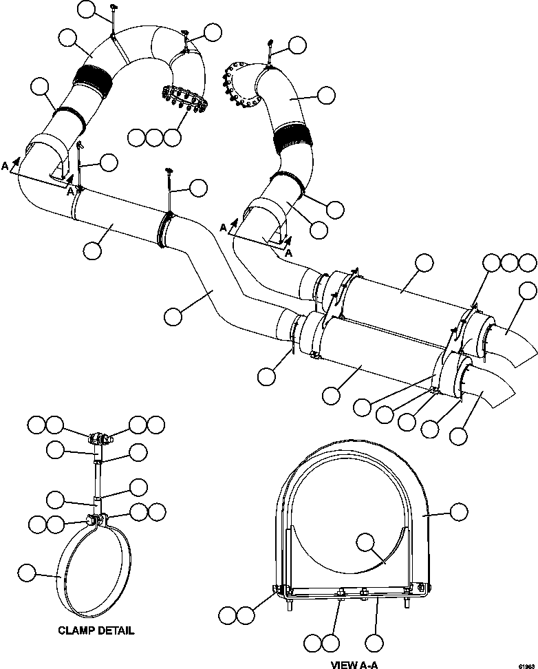 TUBE, EXHAUST - R.H. XB6815 KOMATSU