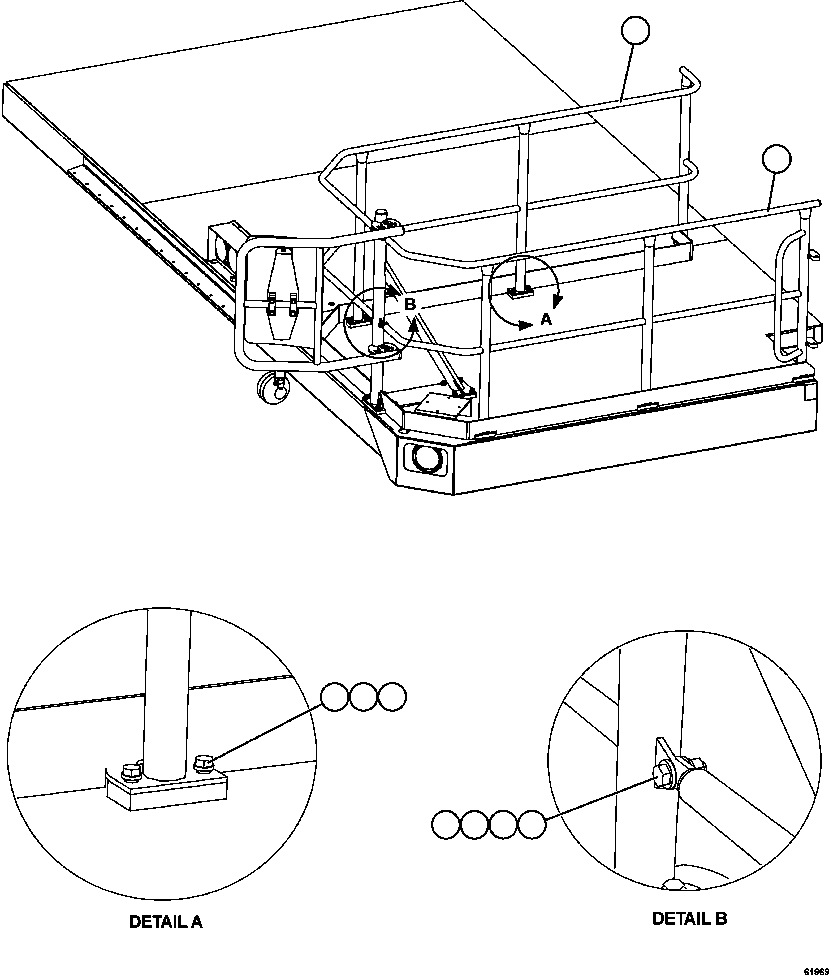 HANDRAIL, R.H. DECK - REAR XB3345 KOMATSU