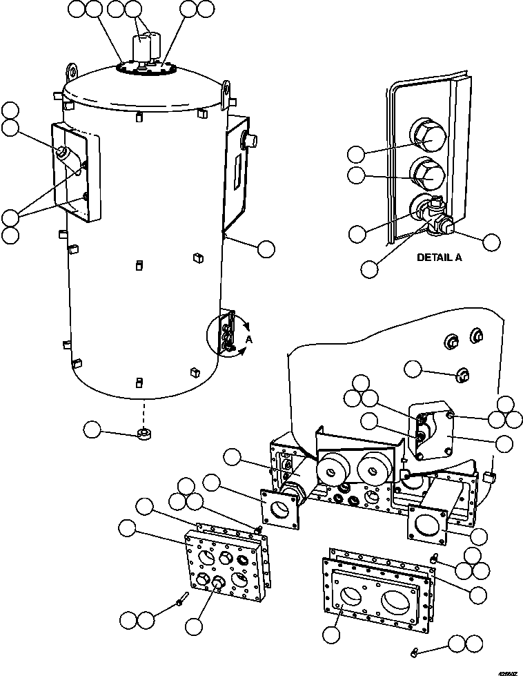 HYDRAULIC TANK WITH COVERS XB5470 KOMATSU