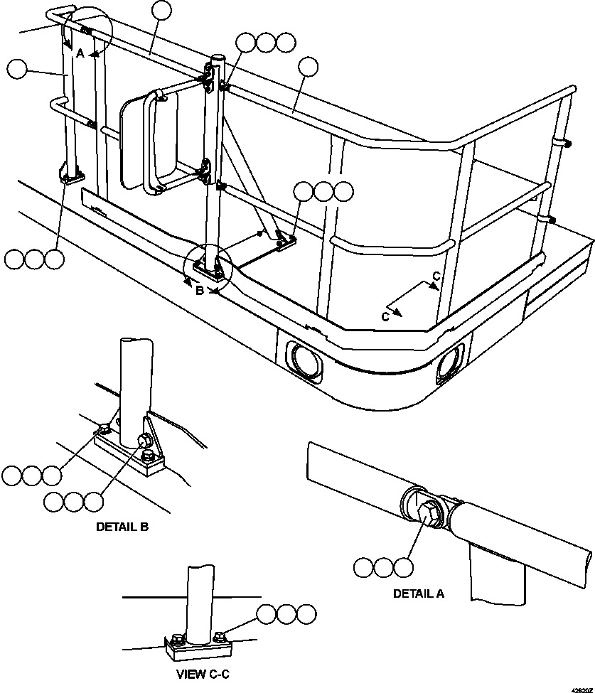 HANDRAIL - RH DECK (REAR) XB1606 KOMATSU