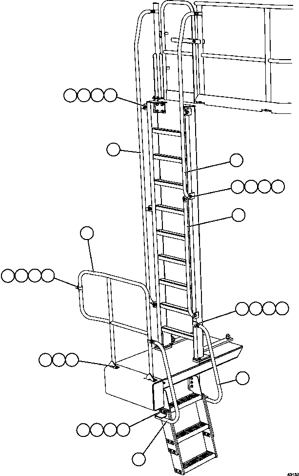 HANDRAIL, LH VERTICAL LADDER (SHORT, LOWER) XB3977 KOMATSU