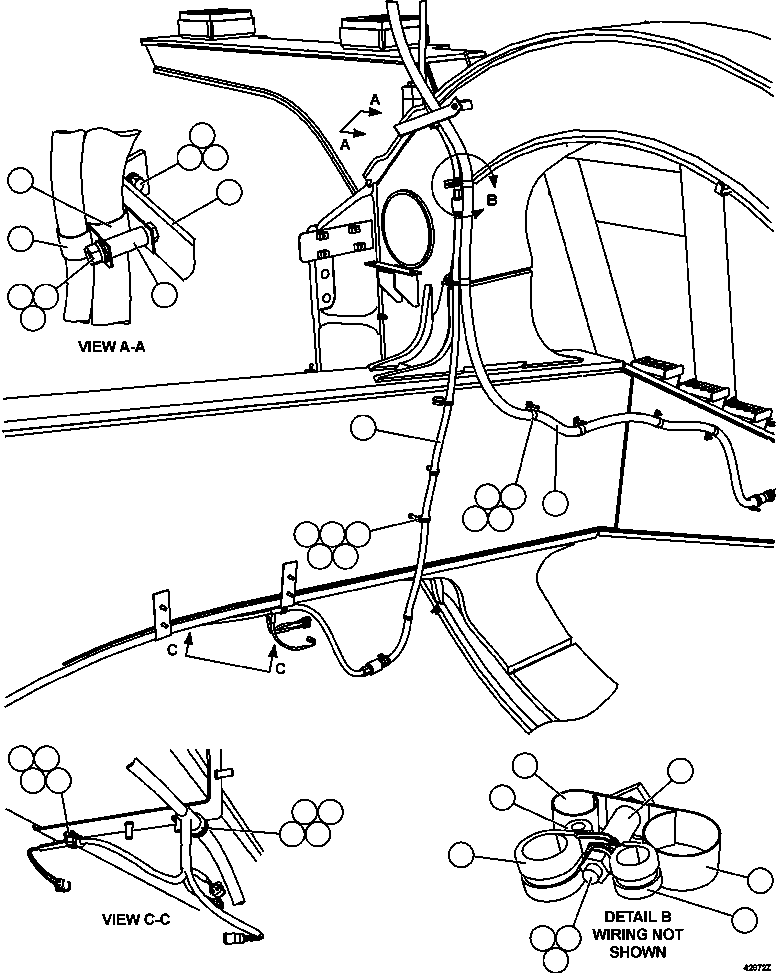 HARNESS, LEFT REAR FRAME RAIL XB0490 KOMATSU
