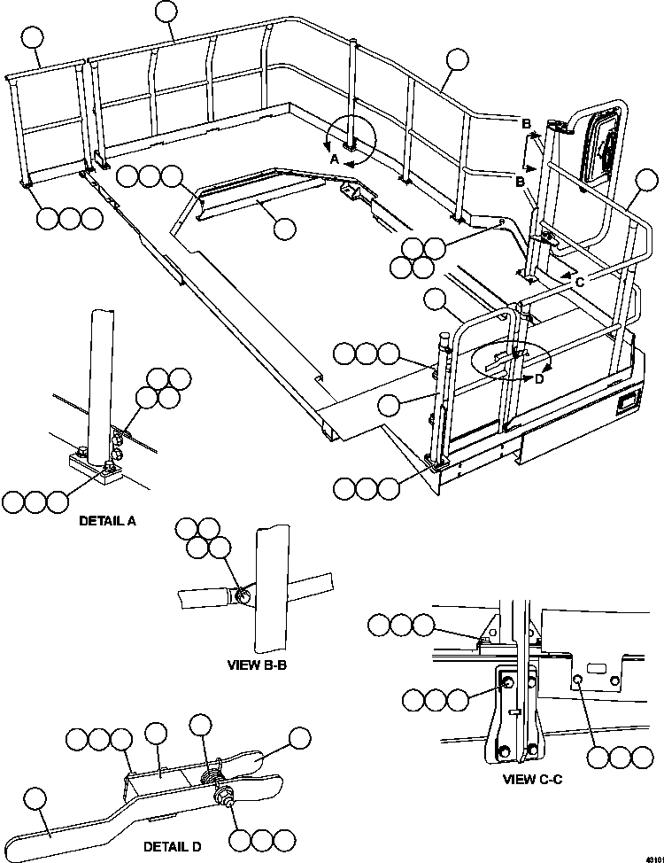 HANDRAIL - LH DECK (SIDE) XB6264 KOMATSU